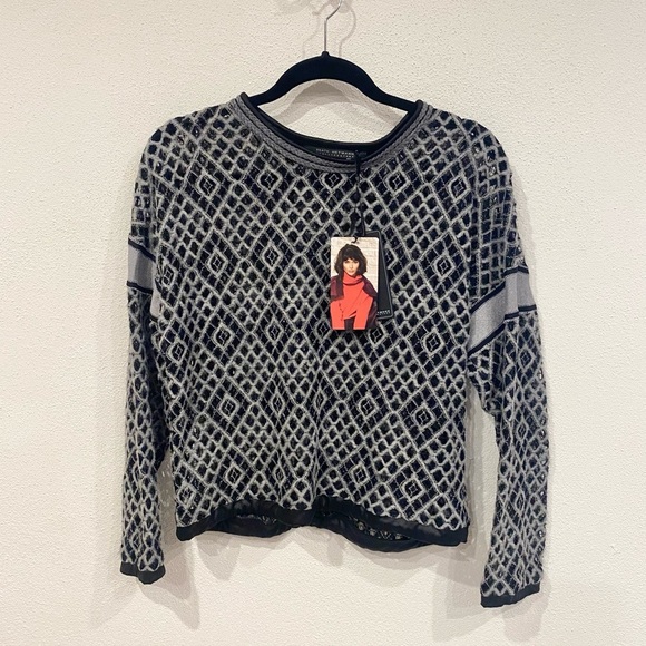 NWT BEATE HEYMANN SWEATER FLOCK OPEN LATTICE Size 4 - Picture 2 of 6